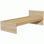 LIT TÊTE ET PIED DROIT SOMMIER AGGLO 90X200 CM IDENTITÉ ARGENT/CHÊNE - MANUTAN COLLECTIVITÉS