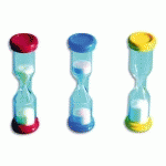 LOT DE 3 SABLIERS EN PLASTIQUE 10 X 2,5 CM - LOT DE 3