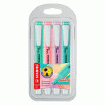 SURLIGNEURS STABILO SWING COOL COULEUR PASTEL ASSORTIES - POCHETTE DE 4
