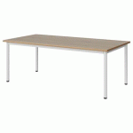 TABLE MALIBU 160X80 T3 4P STRA ALAISÉ CHÊNE 1146/BLC 9016