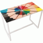 TABLE RÉUNION HAUTE EASY OFFICE 6 PERS PLT CRAYONS COULEUR - MEET BY PAPERFLOW