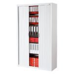 ARMOIRE MÉTAL STAPLES - A RIDEAUX - H.200 X L.120 CM - CORPS BLANC - RIDEAUX BLANC