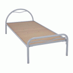 LIT TÊTE ARCEAU MÉTAL ALBA SOMMIER AGGLO 90X190CM COLORIS RAL 9006 ALU - MANUTAN COLLECTIVITÉS