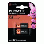 PILE LITHIUM DURACELL 123 (CR123A / CR17345), LOT DE 2