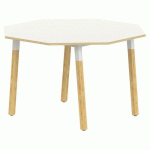 TABLE 4 PIEDS MÉTAL/BOIS OCTO Ø120 T2 STRAT ABS BLANC/ALU