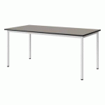 TABLE MALIBU 160X80 T5 4P STR ANTIB GRIS U727/NOIR BLC 9016