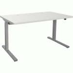 ADEMA+ BUREAU RÉG. ÉLECT. 140X80CM PLAT. BLANC/ARGENT - CLEN