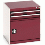 ARMOIRE D\'AT. À TIROIRS CUBIO SL-667-3.1 GRIS CLAIR/ROUGE - MANUTAN COLLECTIVITÉS