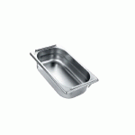 BAC GASTRO INOX 1/4 PLEIN AVEC ANSES ESCAMOTABLES - H 65 MM