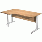 BUREAU 90° GAUCHE PIEDS L MÉTAL FAST 160CM HÊTRE BLANC