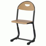 CHAISE MALIBU AST RÉG. T1/T3 ASS/DOS HÊTRE - ACIER GRIS 7016 - MANUTAN EXPERT