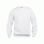 CLIQUE SWEAT BASIC COL RD BLANC XS