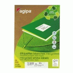 ETIQUETTE EXPÉDITION JET D'ENCRE ET LASER RECYCLÉE 210 X 297 MM AGIPA 101195 BLANCHE - BOÎTE DE 100