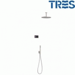 KIT DE DOUCHE THERMOSTATIQUE ÉLECTRONIQUE ET ENCASTRÉ SHOWER ECHNOLOGY ACIER - TRES 09288567AC