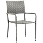 LES TENDANCES - CHAISE DE JARDIN RÉSINE TRESSÉE GRISE TIANAH - LOT DE 2