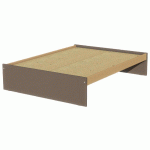 LIT SIMPLE IDENTITÉ SOMMIER AGGLO 140X190 CM ARGENT/BRUN - MANUTAN COLLECTIVITÉS