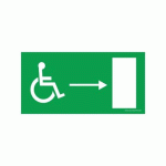 LOT DE 4 - SIGNALÉTIQUE ACCESSIBILITÉ - SORTIE PMR À DROITE - NORME ISO 7010 200 X 100 MM PVC 2 MM