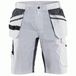 SHORT PEINTRE STRETCH BLANC/GRIS FONCÉ TAILLE 48 - BLAKLADER