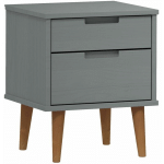 TABLE DE CHEVET MOLDE GRIS 40X35X48 CM BOIS DE PIN MASSIF