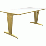 TABLE IRISS 160 X 80 CM DL - STRAT GRIS PERLE/HÊTRE NATUREL