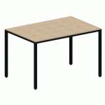 TABLE LOKI 120X80X75 CM CHÊNE DE FIL/NOIR