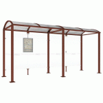 ABRI BUS VOÛTE 5 M SANS BARDAGES LATÉRAUX - ASPECT CORTEN - PROCITY