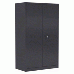 ARMOIRE MÉTAL PORTES BATTANTES MONOBLOC METY GRANDE PROFONDEUR H 198 X L 120 X P 60 CM ANTHRACITE