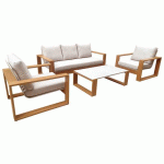 ENSEMBLE DÉTENTE LASER HEAT/ALU COUSSINS - BEIGE/CHÊNE/CRÈME - PROLOISIRS