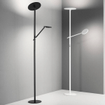 FABAS LUCE LAMPE SUR PIED LED REGINA AVEC BRAS DE LECTURE, 2 LAMPES, BLANC