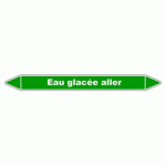 LOT DE 3 - MARQUEUR TUYAUTERIE - EAU GLACÉE ALLER - VINYLE LAMINÉ 150 X 12 MM
