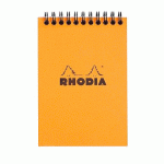 LOT DE 5 - BLOC DE BUREAU RHODIA 10,5 X 14,8 CM SPIRALE ORANGE N°13 - 5 X 5 MM - 80 FEUILLES