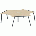 PACK 3 POSTES SYMÉTRIQUES 120 GARY PIED ANTHRACITE PLATEAU CHÊNE CLAIR - MBA