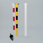 POTEAU DE SIGNALISATION PVC BLANC SUR POINTE À ENFONCER