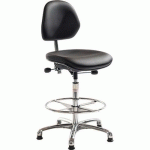 SIÈGE AKTIV ESD - IMITATION CUIR - HAUT - PATIN - NOIR - GLOBAL PROFESSIONAL SEATING