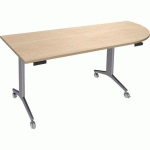 TABLE ABATTANTE AVEL 200X80 ANGLE À DROITE CHÊNE CLAIR/PIED ALU - SIMMOB