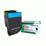 TONER LEXMARK 78C20C0 CYAN POUR IMPRIMANTE LASER - TONER AUTHENTIQUE