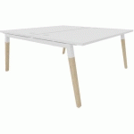 BENCH 2 POSTES 160X163CM DÉPART BLANC BLANC/BOIS DIALOGUE - BURONOMIC