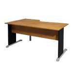 BUREAU COMPACT PRONTO - RETOUR À DROITE L.160 X P.100 CM - PLATEAU AULNE - PIEDS L NOIR