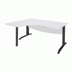 BUREAU COMPACT RETOUR A GAUCHE ACTIVITY METAL 2 - L. 160 X P. 120 CM - PLATEAU BLANC - PIEDS L ANTHRACITE