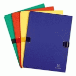 LOT DE 10 - CHEMISE EXTENSIBLE À RABAT EXACOMPTA À BOUCLE DOS 12 CM COULEURS ASSORTIES