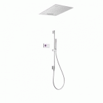 KIT DE DOUCHE THERMOSTATIQUE ÉLECTRONIQUE ET ENCASTRÉ SHOWER TECHNOLOGY CHROMOTHERAPY AVEC CONTRÔLE ÉLECTRONIQUE COMPRIS (BLANC)