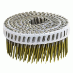POINTES ANNELÉES INOX A4 TÊTE BOMBÉE EN ROULEAU PLAT 16° BANDE PLASTIQUE Ø2,6X65MM - PAR 4200 ARCA-SCAB