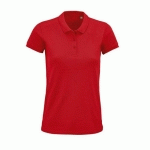 POLO PERSONNALISABLE FEMME COTON ORGANIQUE BIO ROUGE
