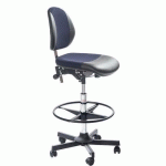 SIÈGE ATELIERDUO-IMITATION CUIR-HAUT-REPOSE PIEDS-BLEU FONCÉ - GLOBAL PROFESSIONAL SEATING