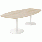 TABLE CONFÉRENCE ELGA PIED COROLLE 240X113 CM PLATEAU MÉLAMINÉ ACACIA/BLANC - MANUTAN COLLECTIVITÉS