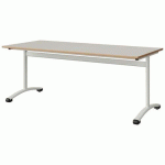 TABLE MALIBU 180X80 T5 DL STRA ALAISÉ BLC SEL W911/BLC 9016