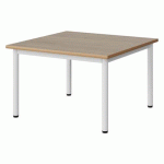 TABLE MALIBU 80X80CM T1 4P STRA ALAISÉ CHÊNE 1146/BLC 9016