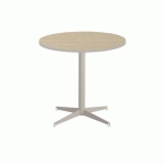 TABLE TAMARIS Ø 80 PL.CHÊNE NAT./ARGILE PIET.ARGENT/ARGENT - CLEN