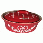 TERRINE OVALE COEUR ROUGE 41 CM
