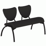 CHAUFFEUSE AINHOA 2 PLACES PIÈTEMENT NOIR TISSU COLORIS NOIR - MANUTAN COLLECTIVITÉS